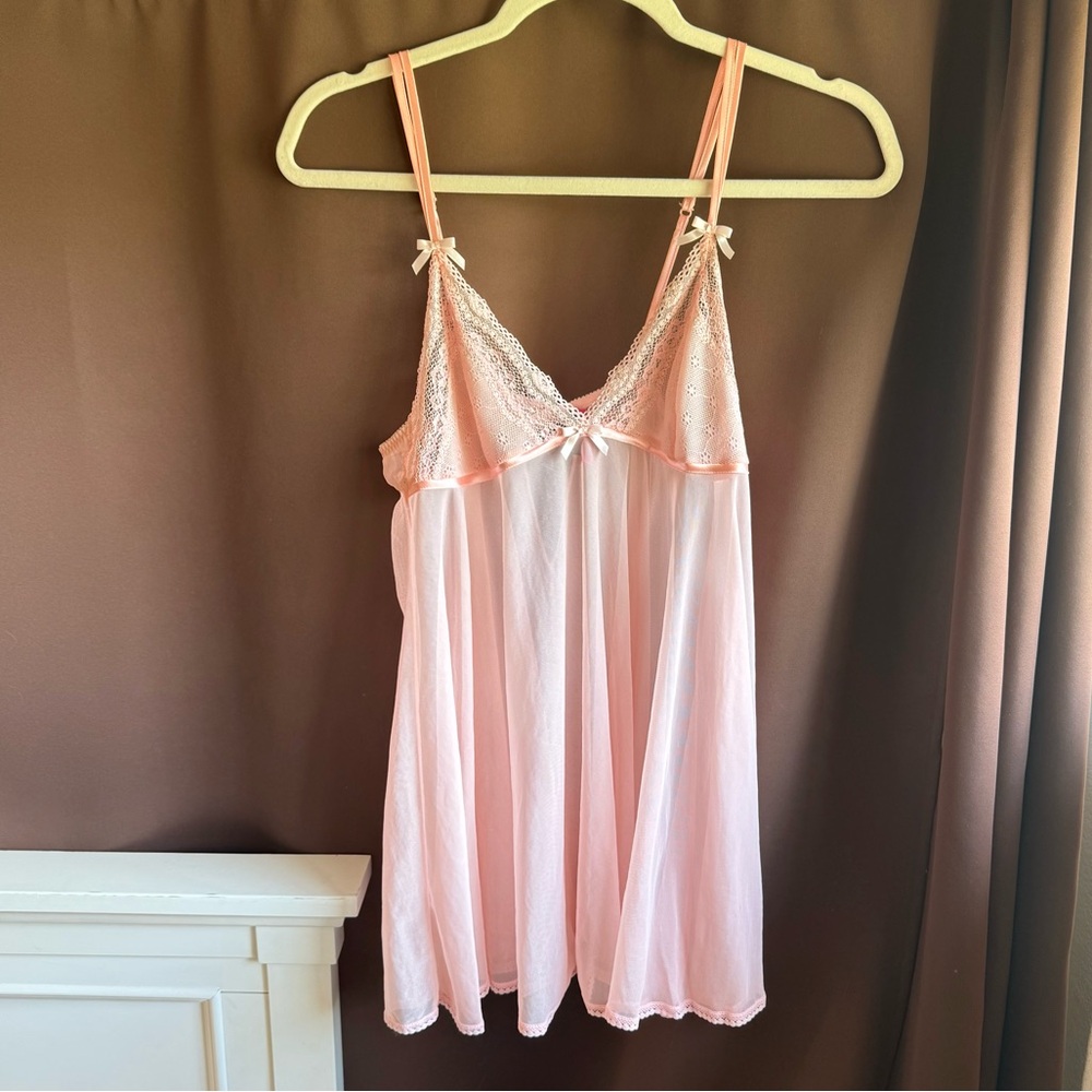 Vintage Betsey Johnson Pink Lace Chemise